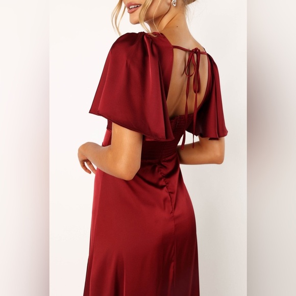 PETAL & PUP CASPER MAXI DRESS - WINE L B2474 - Picture 2 of 5
